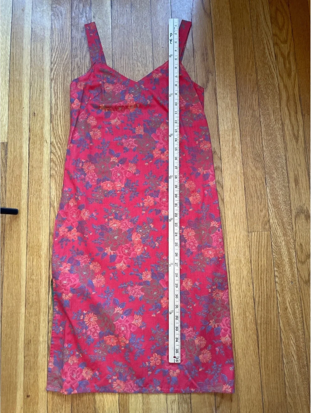Vintage 70s Liberty House Sun Babies Hawaii Red Floral Midi Dress Set XS Boho